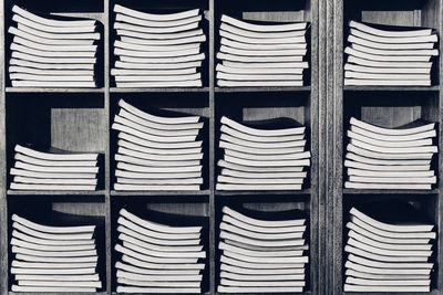 Close-up of books in shelves