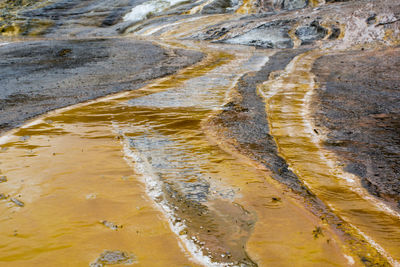 Emerald silica terrace, hot springs , orakei korako geothermal park, new zealand