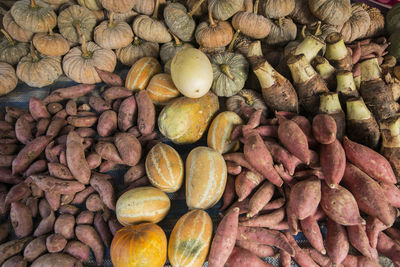 Full frame shot of onions for sale at market stall