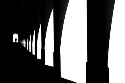 View of illuminated colonnade