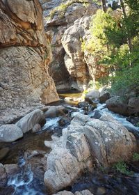 Scenic view of waterfall