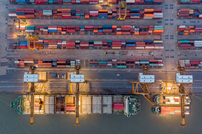 High angle view of freight transportation