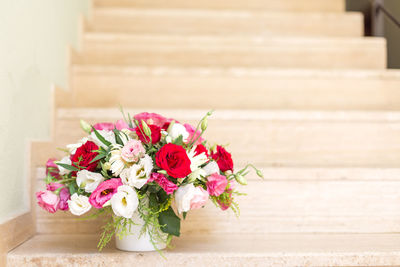 Close-up of flowers on table