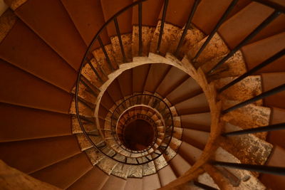 Directly below shot of spiral staircase