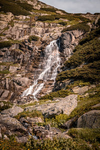 Scenic view of waterfall