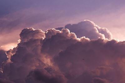 Low angle view of clouds in sky during sunset