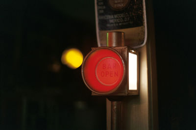 Close-up of fire hydrant at night