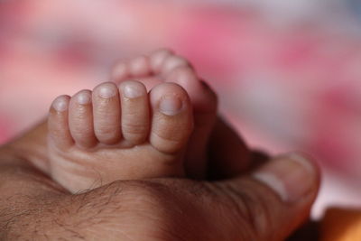 Close-up of baby feet