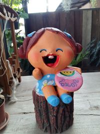 Close-up of toys on table