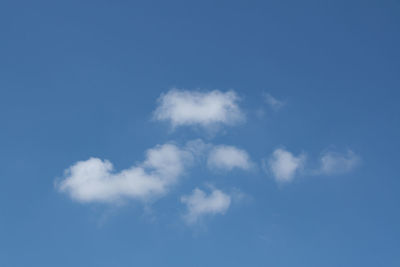 Low angle view of clouds in blue sky