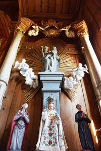 Low angle view of statue in temple