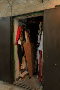 Clothes drying on old building