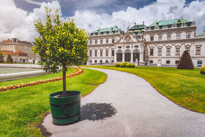 Lawn in front of building