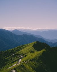 Scenic view of mountains against sky