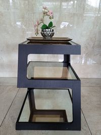 Potted plant on table at home