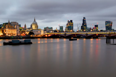 Illuminated city at night