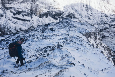 Man mountain climbing