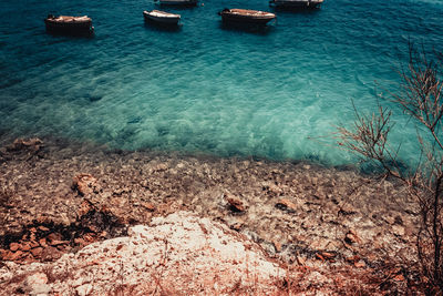 High angle view of beach