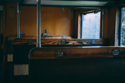 View of window on table at home