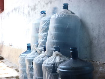 Close-up of bottles