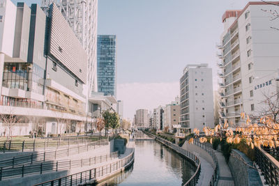 Reflection of buildings in water