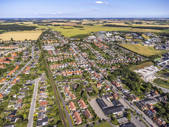 High angle view of cityscape