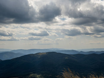 Scenic view of dramatic landscape against sky