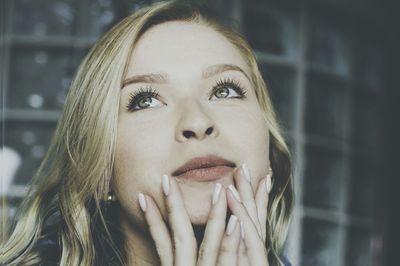 Close-up portrait of young woman