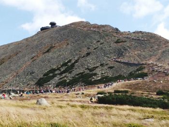 Group of people on a rock