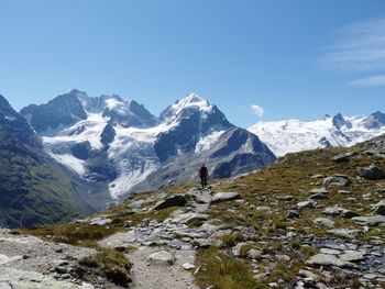 Scenic view of mountains against clear sky