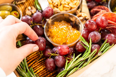 Close-up of hand holding food