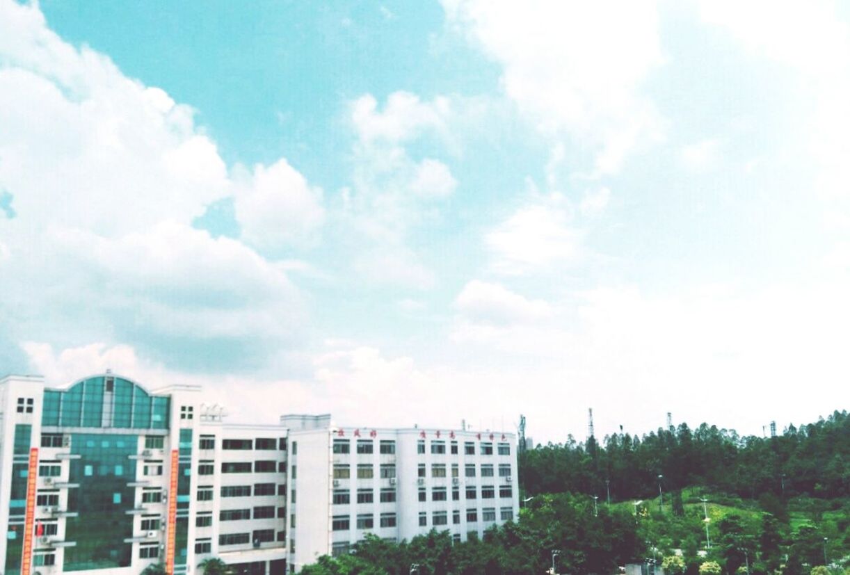 sky, building exterior, architecture, built structure, cloud - sky, tree, cloudy, cloud, house, day, growth, nature, green color, residential building, outdoors, residential structure, low angle view, no people, beauty in nature, tranquility