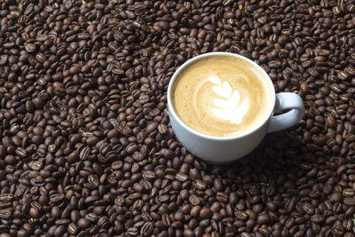 High angle view of coffee cup