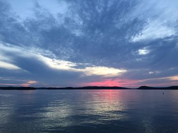 Scenic view of sea at sunset