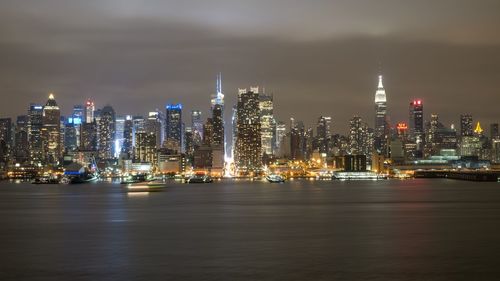 Illuminated city at night