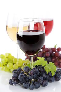 Close-up of grapes in glass