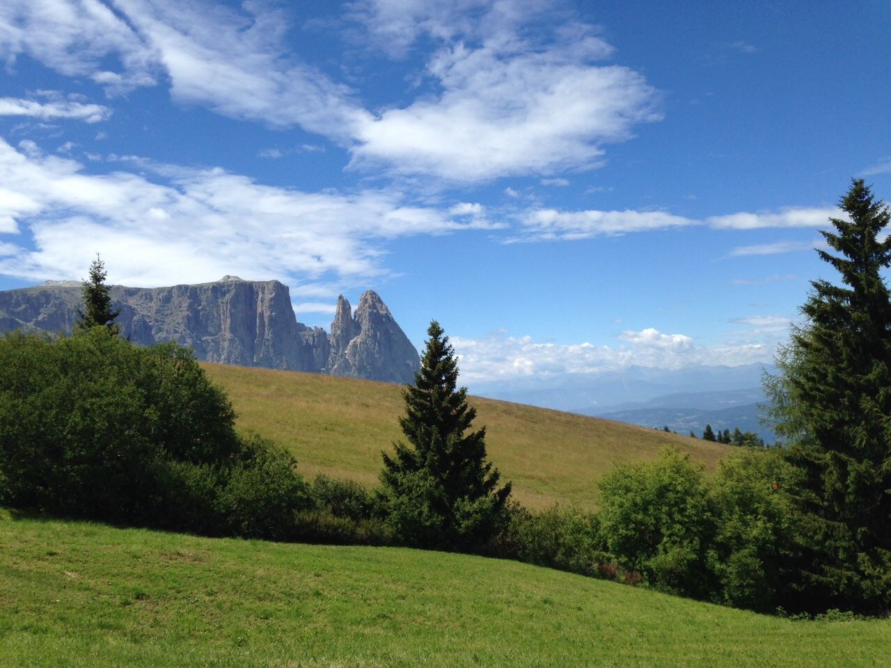 SCENIC VIEW OF GREEN LANDSCAPE AND MOUNTAINS