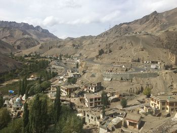 High angle view of townscape against sky