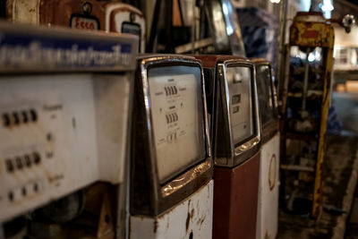 Close-up of old vintage car