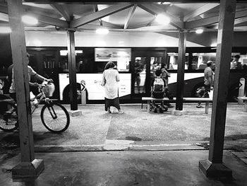 People waiting in subway station