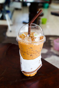 Close-up of drink on table