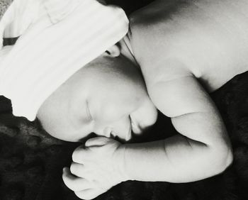 Close-up of baby boy sleeping