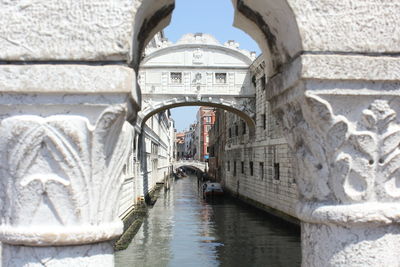 Bridge over canal in building