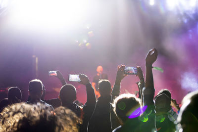 Group of people at music concert