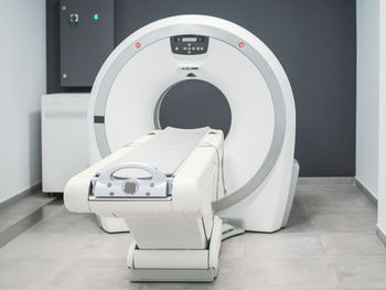 Contemporary mri scanner located in medical laboratory of hospital