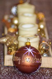 Close-up of illuminated christmas decoration