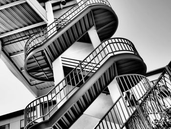 Low angle view of spiral stairs