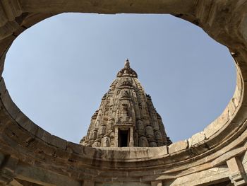 Low angle view of a temple against clear sky