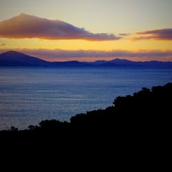 Scenic view of sea at sunset