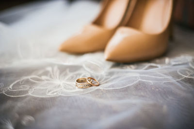 Close-up of wedding rings